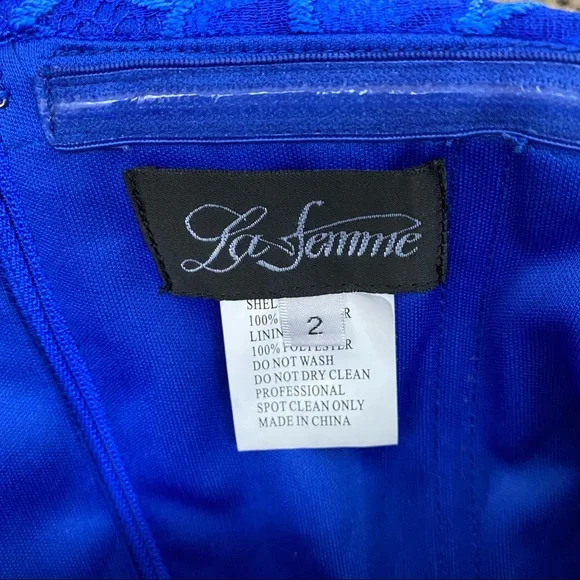 La Femme Off The Shoulder Top Electric Blue 2 - Picture 6 of 7